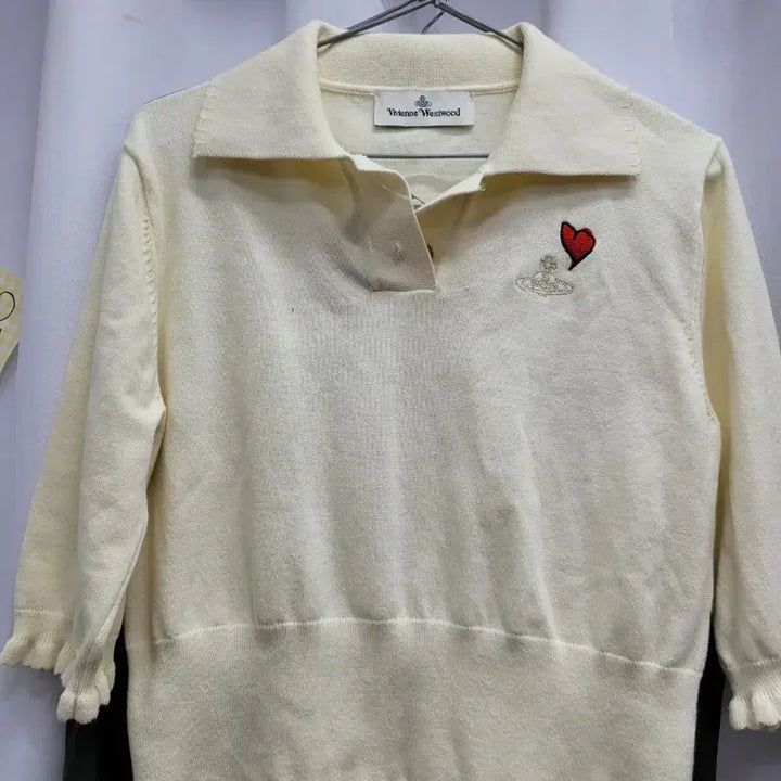 [BUNJANG] Vivienne Westwood Heart Short Sleeve Knit / 비비안웨스트우드 하트 반팔 니트