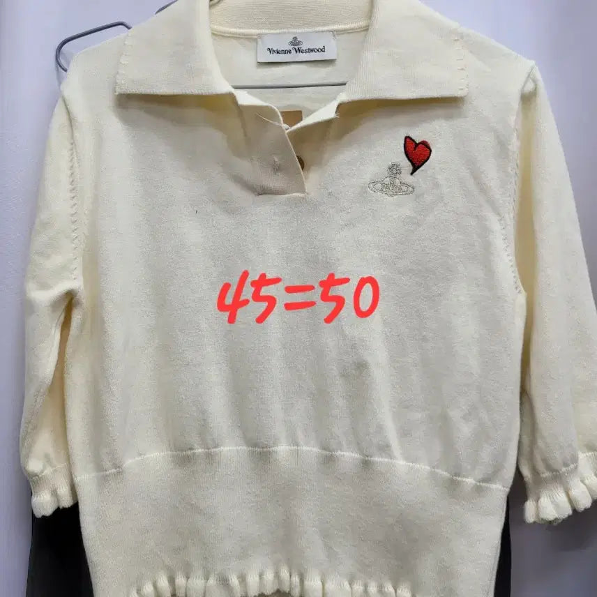 [BUNJANG] Vivienne Westwood Heart Short Sleeve Knit / 비비안웨스트우드 하트 반팔 니트