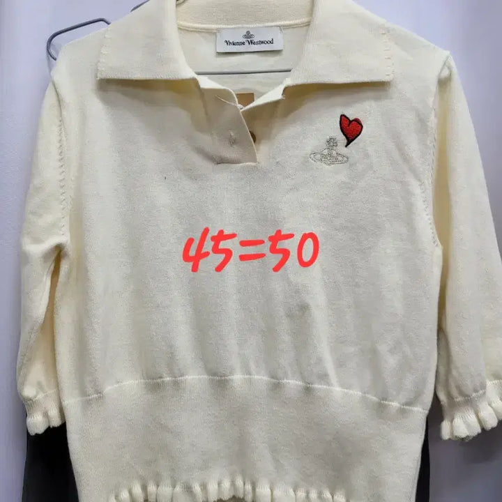 [BUNJANG] Vivienne Westwood Heart Short Sleeve Knit / 비비안웨스트우드 하트 반팔 니트