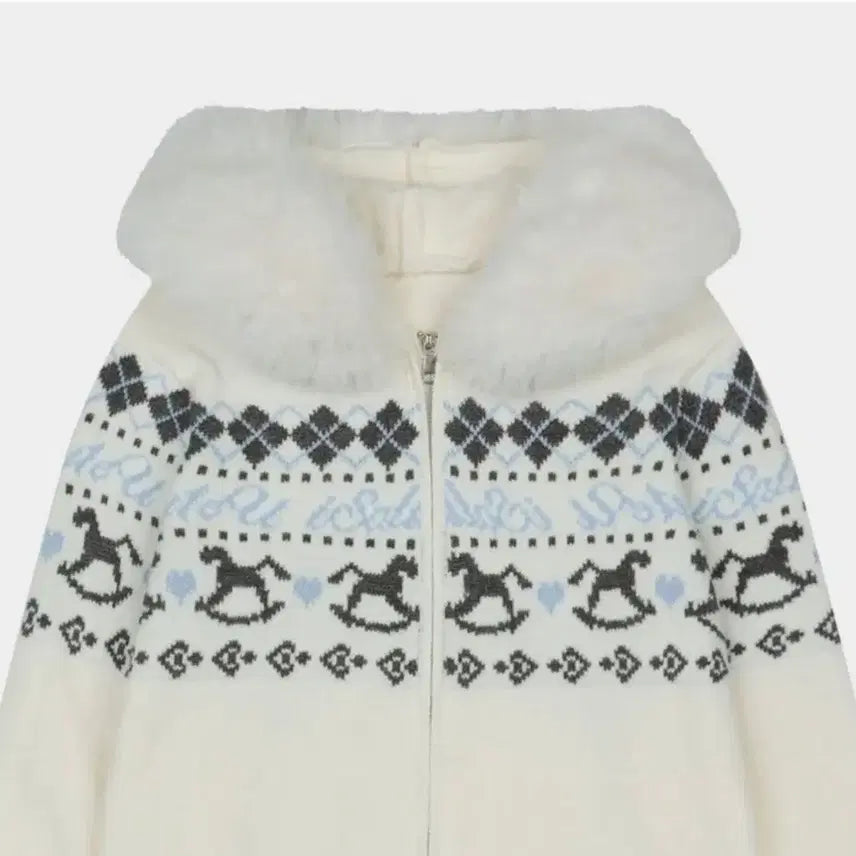 [BUNJANG] Vicki Nordic Fur Hooded Cardigan / [1번입고 보관만한 새제품무방] 정가 9만8천원 비키 정품 노르딕 퍼 후