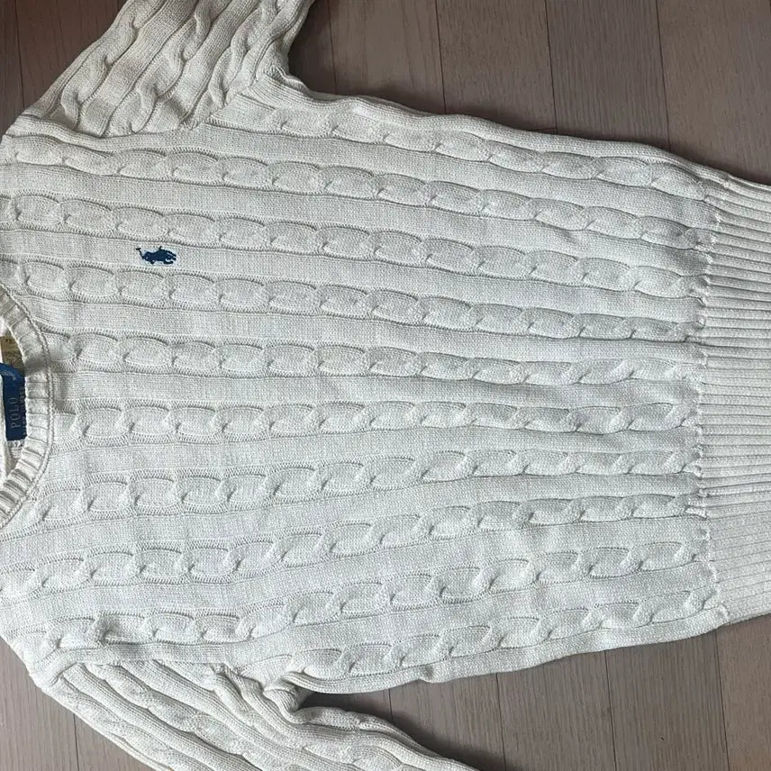 [BUNJANG] Polo Ralph Lauren Cable Knit Sweater Ivory / 폴로 랄프로렌 케이블 니트 스웨터 아이보리