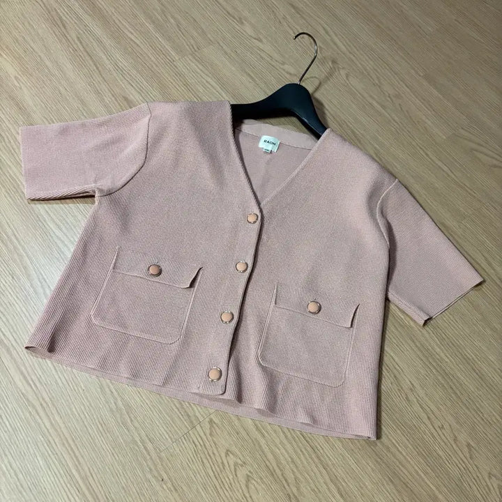 [BUNJANG] Raon Company V-Neck Cardigan / 라온컴퍼니 라온 반팔 브이넥 가디건 출근룩 결혼식 하객룩 경조사 핑크