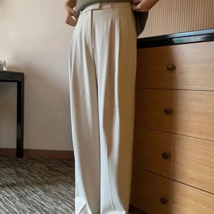 [BUNJANG] Moible Semi-Wide Slacks - Black / 모이블레 세미와이드 슬랙스 블랙/아이보리/차콜 S