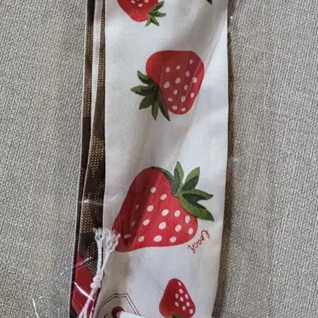 [BUNJANG] Coach Strawberry Skinny Silk Scarf Twilly / (정품)코치 스트로베리 스키니 실크 스카프 트윌리 딸기