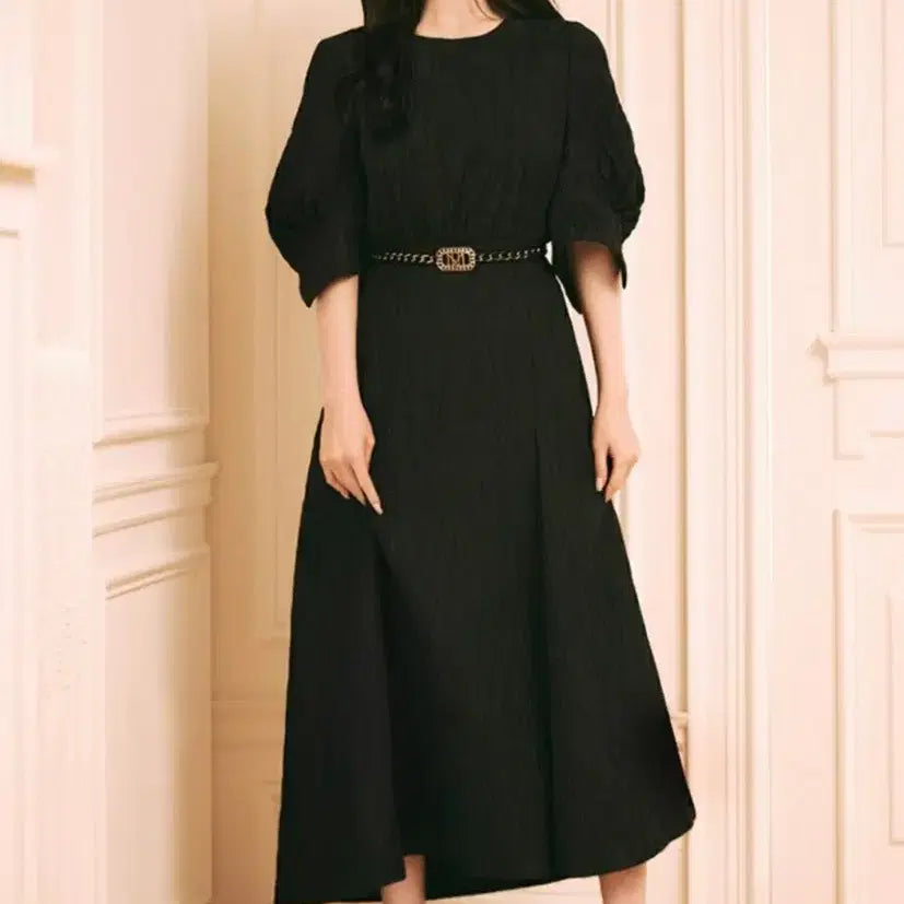 [BUNJANG] MICHAA Black Long Puff Sleeve Dress / 미샤 원피스