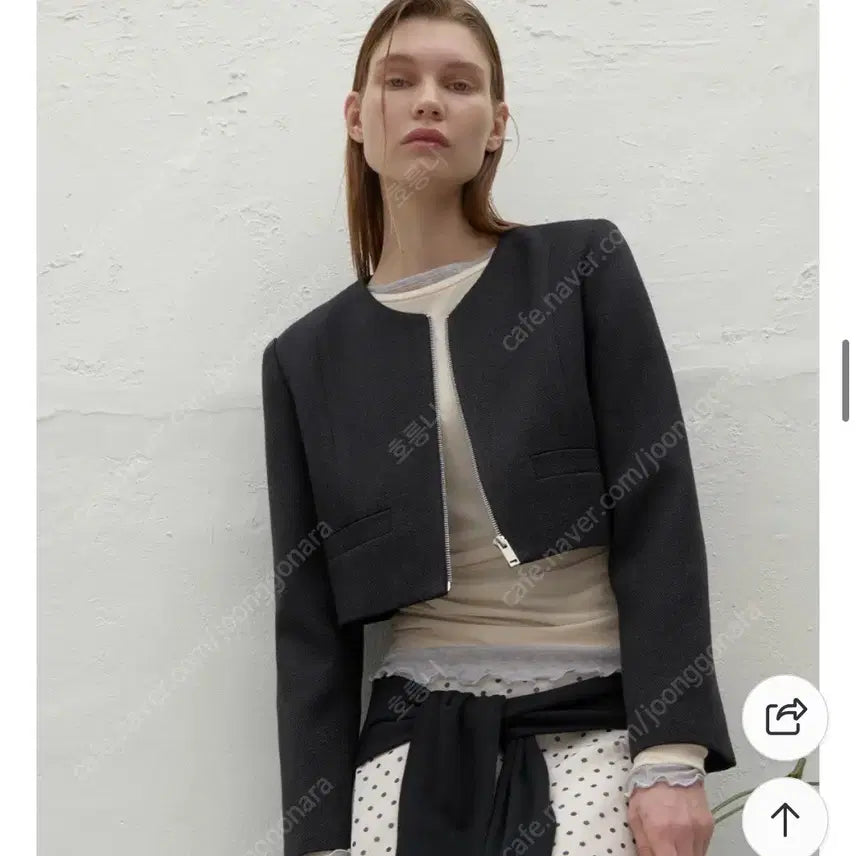 [BUNJANG] Atelier Nine Tweed Zip-Up Jacket (New) / [시착만한 새제품무방] 정가95,400원 아뜰리에나인 트위드 집업 자켓