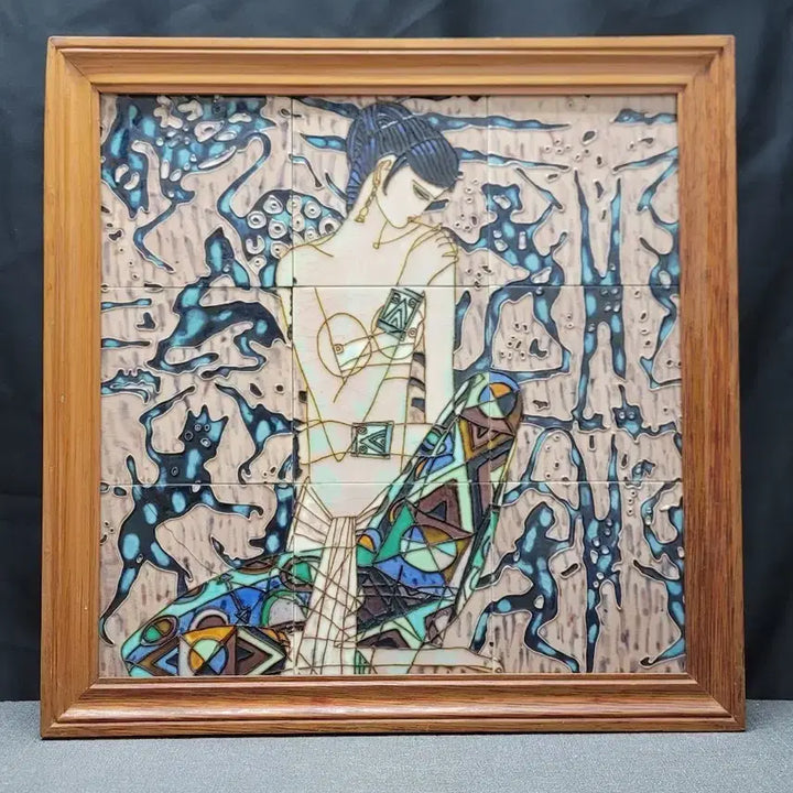 [BUNJANG] Tiled Wall Painting with Wooden Frame / 타일화 그림