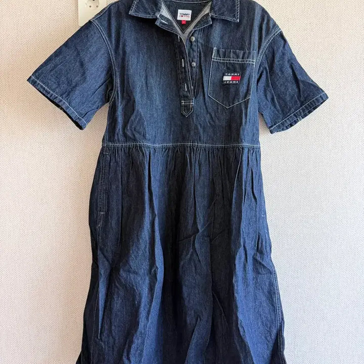 [BUNJANG] Tommy Jeans Denim Short Sleeve Midi Dress / 타미진 데님 반팔 원피스