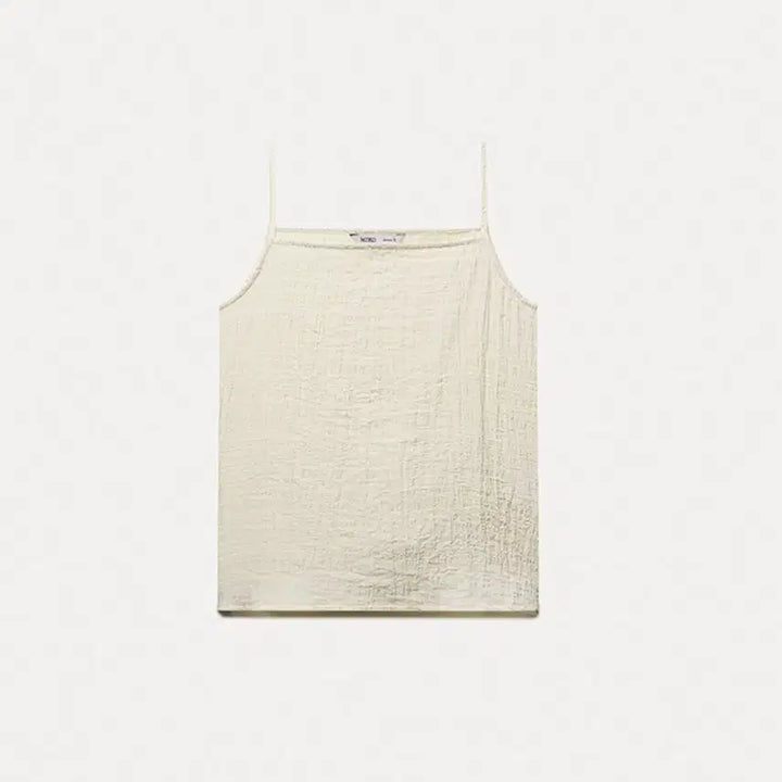 [BUNJANG] Mixxo Sleeveless Blouse Beige M / 미쏘 나시 블라우스 베이지 M