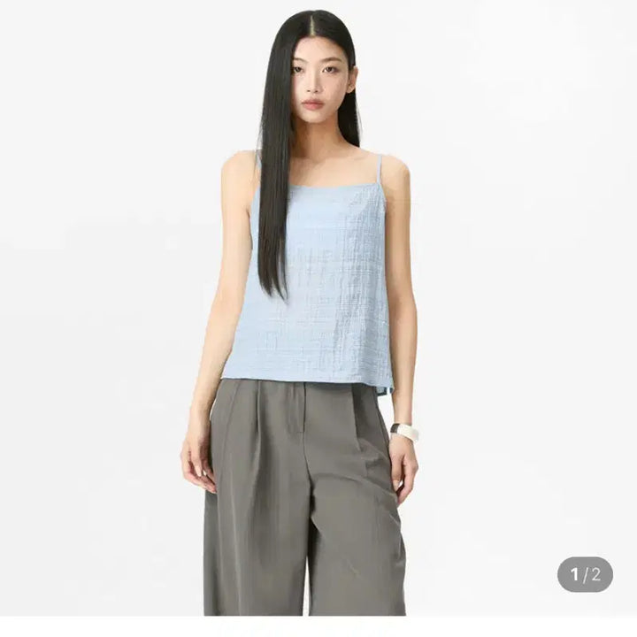 [BUNJANG] Mixxo Sleeveless Blouse Beige M / 미쏘 나시 블라우스 베이지 M