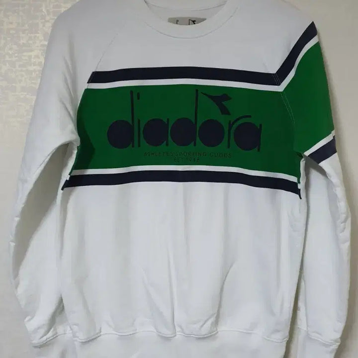 [BUNJANG] Diadora White Sweatshirt T-Shirt Size S / 디아도라 화이트 맨투맨 티셔츠 S 95