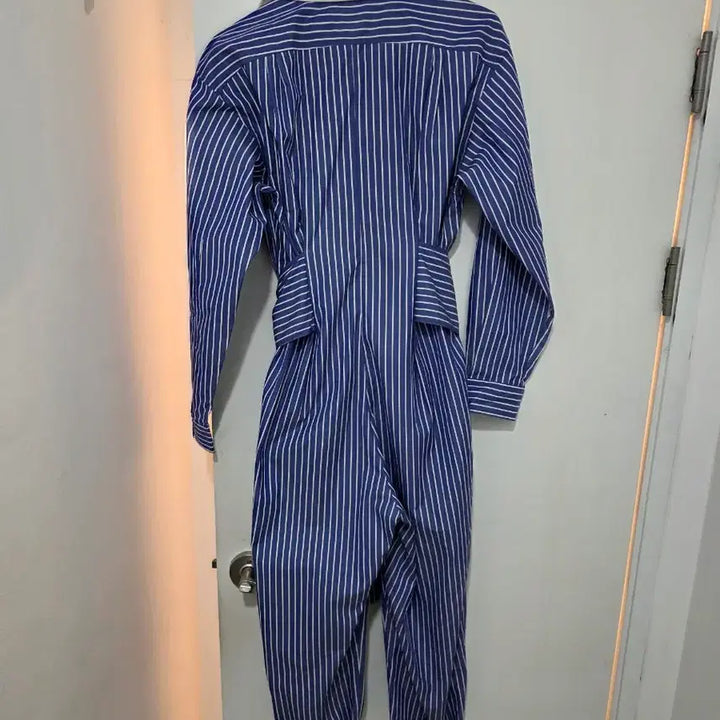 [BUNJANG] Sandro Striped Shirt Jumpsuit / 산드로 스트라이프 셔츠 점프수트 36사이즈