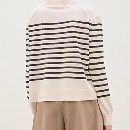 [BUNJANG] Hansum The Cashmere Stripe Johnny Collar Knit Top / 24 S/S 한섬 더캐시미어 정품 스트라이프 조니 칼라 니트 탑