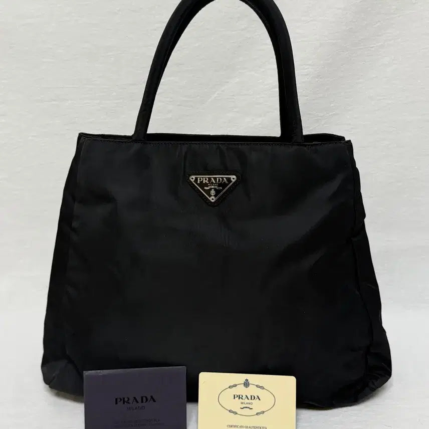[BUNJANG] Authentic Prada Pocono Nylon Black Tote Bag / 정품 프라다 포코노 나일론 블랙 토트백 핸드백