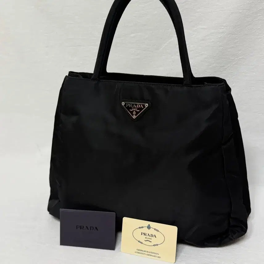 [BUNJANG] Authentic Prada Pocono Nylon Black Tote Bag / 정품 프라다 포코노 나일론 블랙 토트백 핸드백
