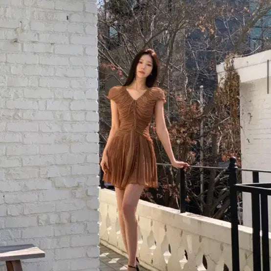 [BUNJANG] Zip Rame Mini Dress / 수입 지뽀렘 원피스