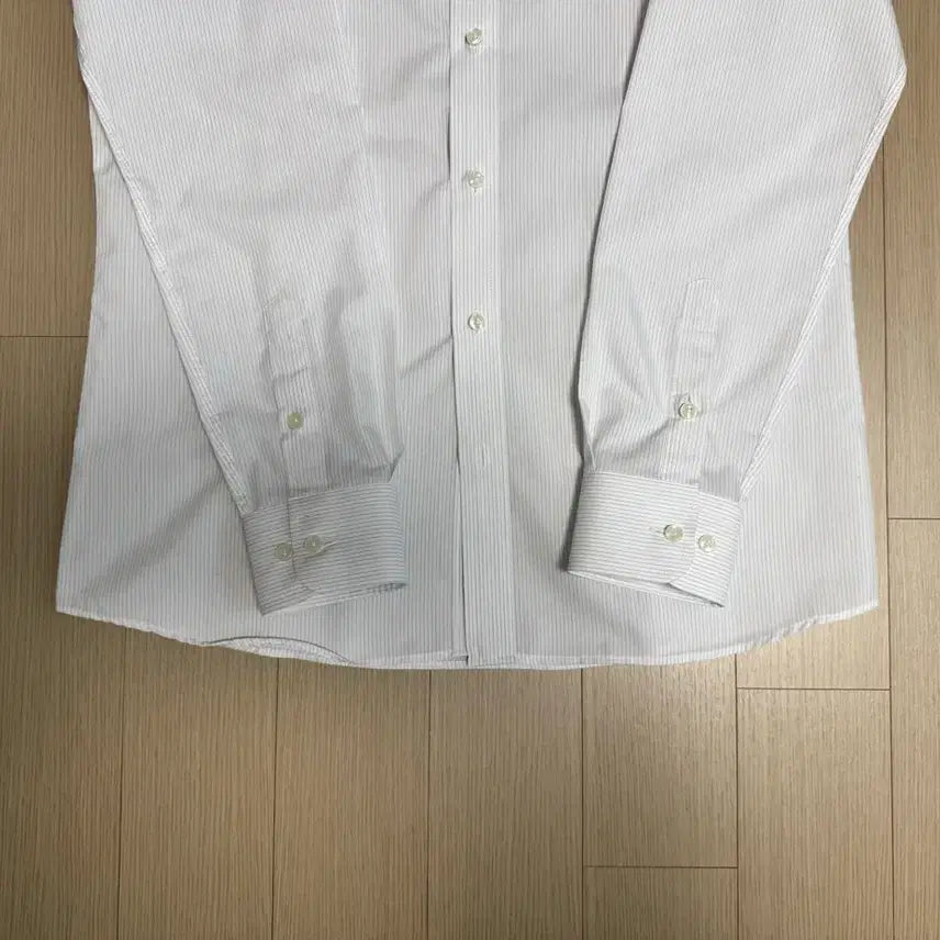 [BUNJANG] Andre Shirt Light Grey Pencil Stripe Shirt / 안드레 셔츠 (라이트그레이 펜슬 스트라이프 셔츠)