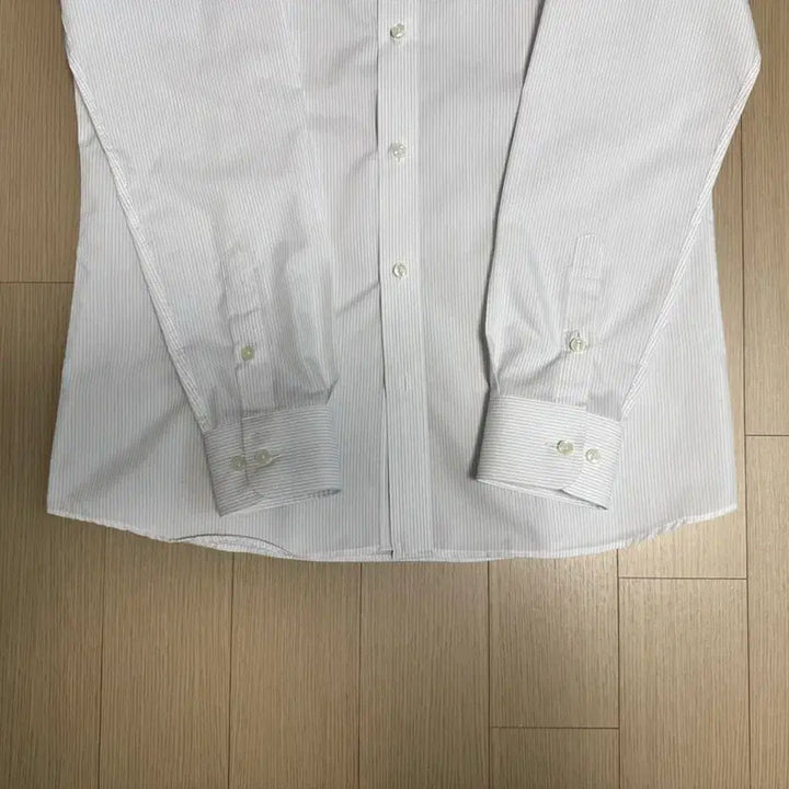 [BUNJANG] Andre Shirt Light Grey Pencil Stripe Shirt / 안드레 셔츠 (라이트그레이 펜슬 스트라이프 셔츠)