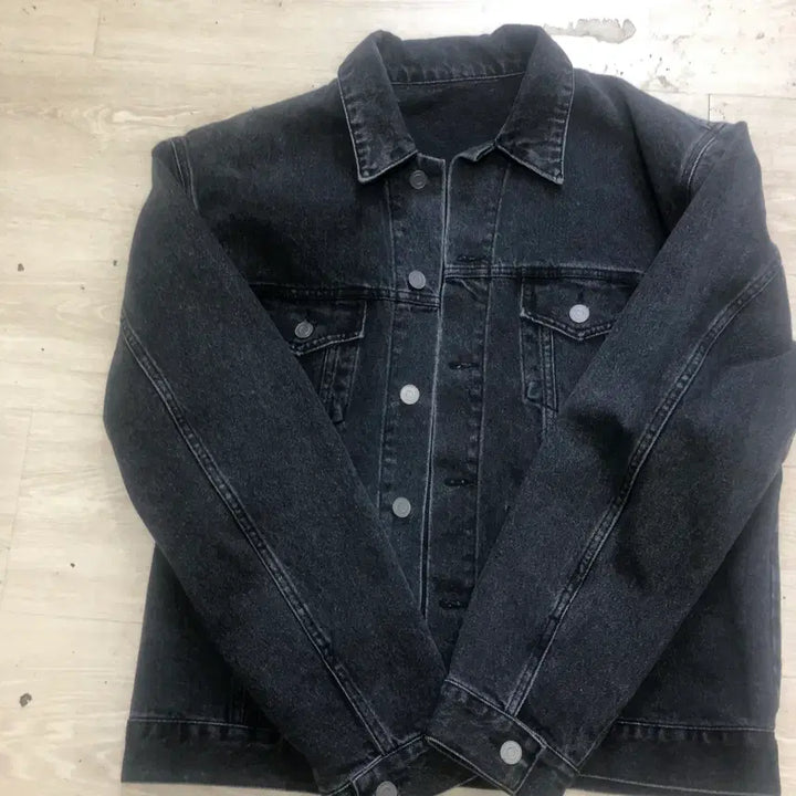 [BUNJANG] Branded Black Denim Trucker Jacket 2XL / 브랜디드 흑청 트러커 자켓 2XL 110 사이즈