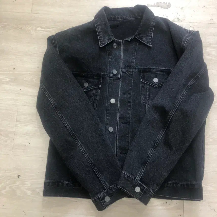 [BUNJANG] Branded Black Denim Trucker Jacket 2XL / 브랜디드 흑청 트러커 자켓 2XL 110 사이즈