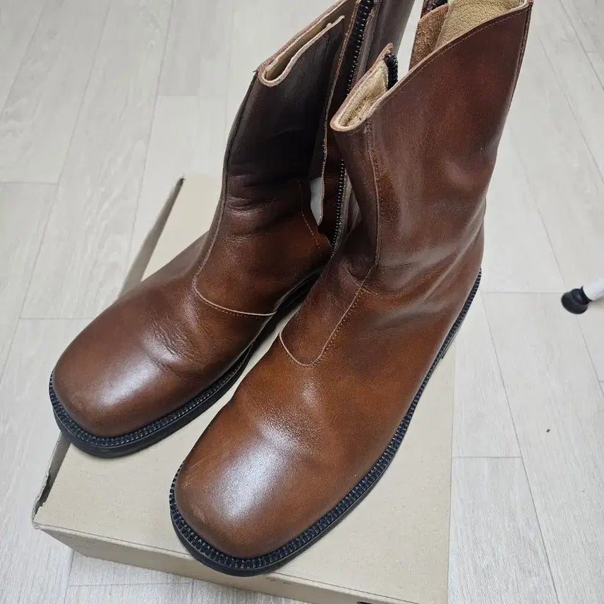 [BUNJANG] Firenze Atelier Oil Pull-up Hidden Zipper Zip-up Boots Dark Brown / 피렌체아틀리에 오일풀업 히든지퍼 집업부츠 9800(280)