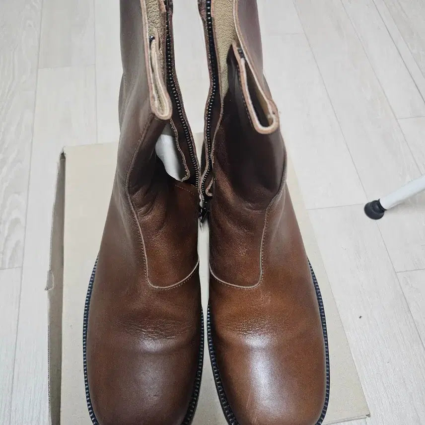 [BUNJANG] Firenze Atelier Oil Pull-up Hidden Zipper Zip-up Boots Dark Brown / 피렌체아틀리에 오일풀업 히든지퍼 집업부츠 9800(280)