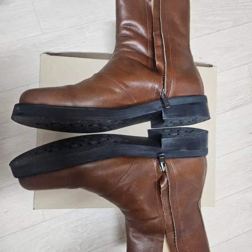 [BUNJANG] Firenze Atelier Oil Pull-up Hidden Zipper Zip-up Boots Dark Brown / 피렌체아틀리에 오일풀업 히든지퍼 집업부츠 9800(280)