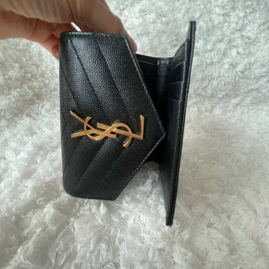 [BUNJANG] Saint Laurent Matelassé Black Bifold Wallet Full Box / (새상품)생로랑 마틀라세 블랙 반지갑 풀박스