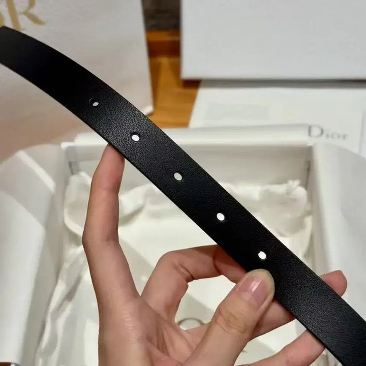 [BUNJANG] Dior Logo Buckle Black Belt 85 (2.0cm) / 디올 로고 알파벳 버클 여성 블랙 벨트 85 (폭 2.0cm)