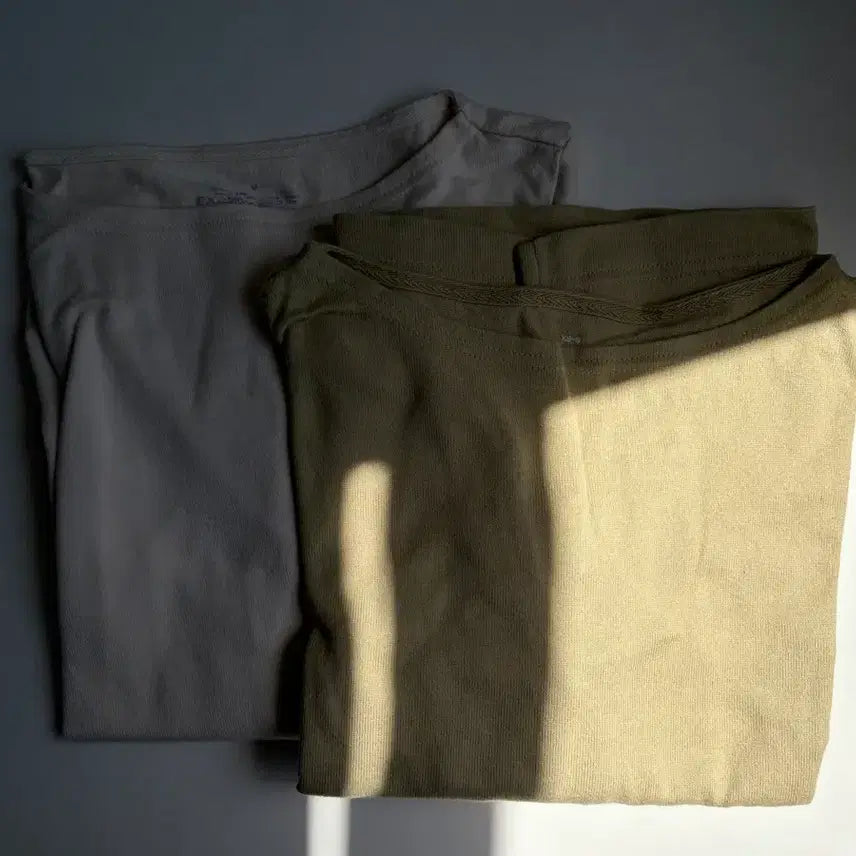 [BUNJANG] MUJI Boatneck T-shirt (Ivory/Lime) / 무인양품 MUJI 아이보리, 라임 보트넥 티셔츠