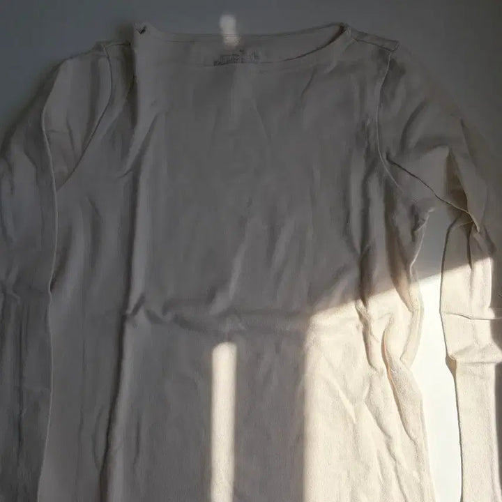 [BUNJANG] MUJI Boatneck T-shirt (Ivory/Lime) / 무인양품 MUJI 아이보리, 라임 보트넥 티셔츠