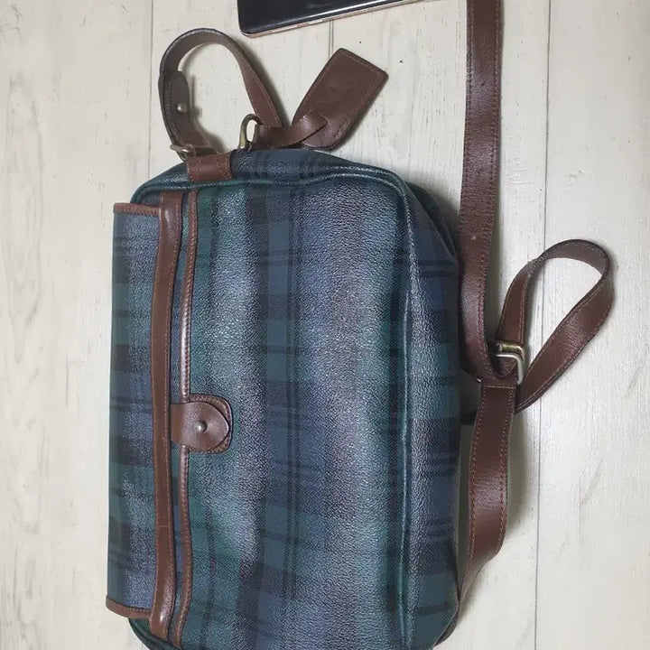 [BUNJANG] Polo Green Check Crossbody Bag / 폴로 그린 체크 크로스백