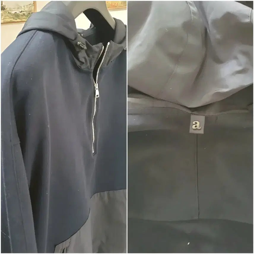 [BUNJANG] Allegri Half-Zip Hoodie Anorak Navy M / 알레그리 하프후드 집업 아노락 판매해요