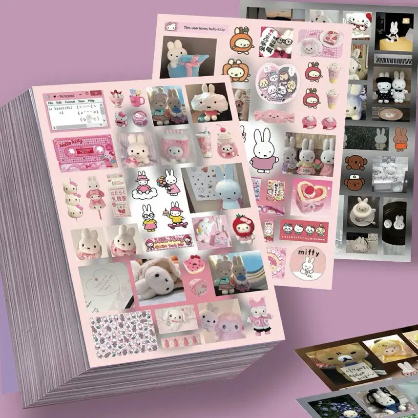 [BUNJANG] Miffy 8 Sheets Seal Sticker Set for Diary Decoration / 8장 미피 A 씰스티커 세트 다꾸 다이어리 꾸미기 토끼