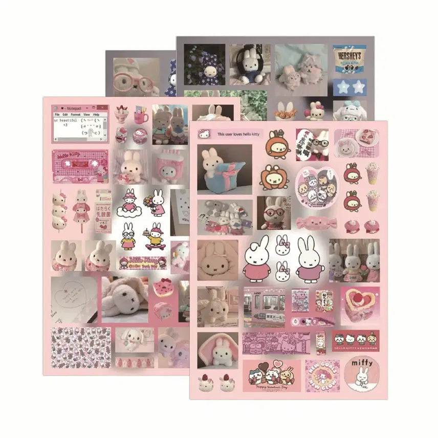 [BUNJANG] Miffy 8 Sheets Seal Sticker Set for Diary Decoration / 8장 미피 A 씰스티커 세트 다꾸 다이어리 꾸미기 토끼