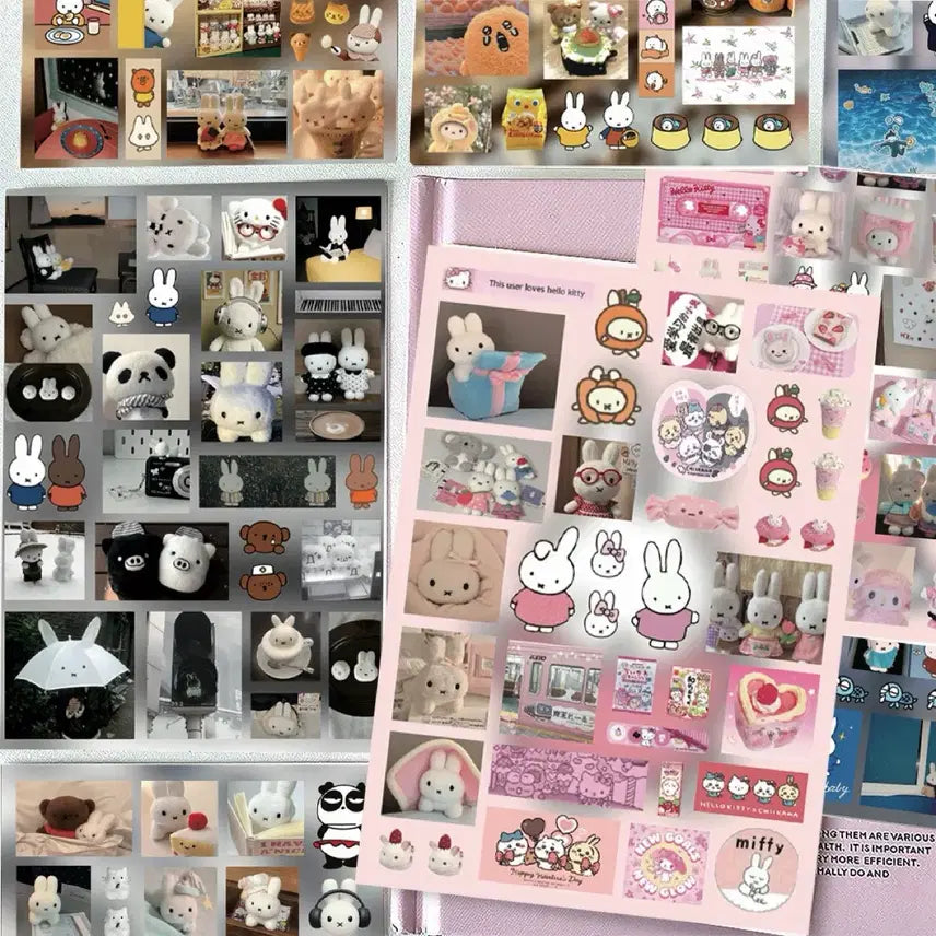 [BUNJANG] Miffy 8 Sheets Seal Sticker Set for Diary Decoration / 8장 미피 A 씰스티커 세트 다꾸 다이어리 꾸미기 토끼