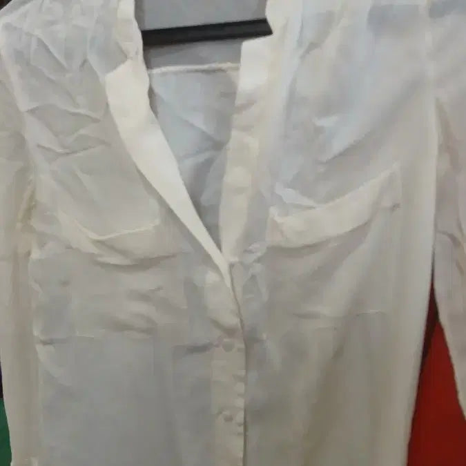 [BUNJANG] Massimo Dutti Ivory Blouse Size 2 / 마시모두띠 아이보리 블라우스 2사이즈  탭일부절단 사용감있음