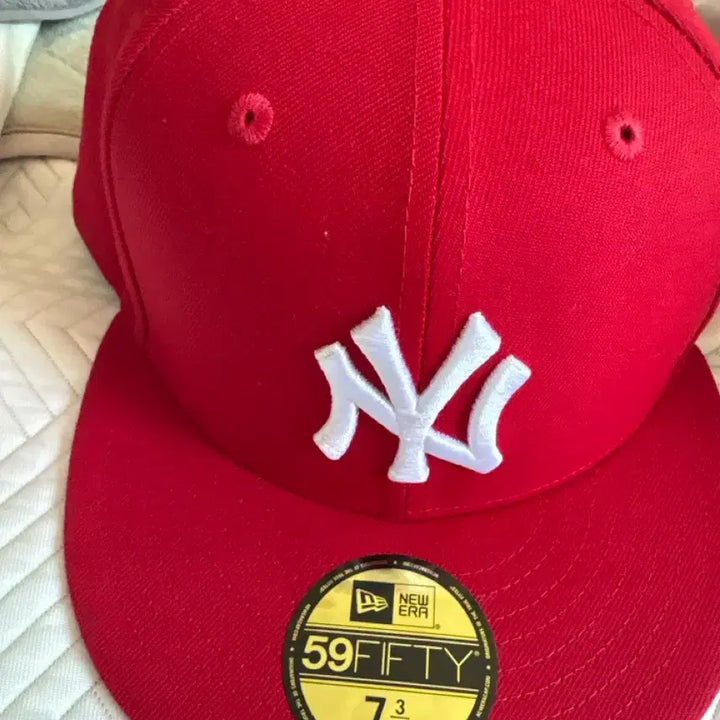 [BUNJANG] New Era 59FIFTY MLB Red Fitted Cap 7 3/8 / 뉴에라 59FIFTY 레드 MLB 일자챙모자 7 3/8