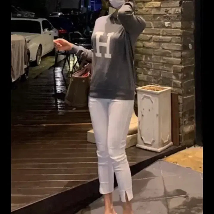 [BUNJANG] White Cotton Capri Pants (M) / 카프리팬츠 새상품 M