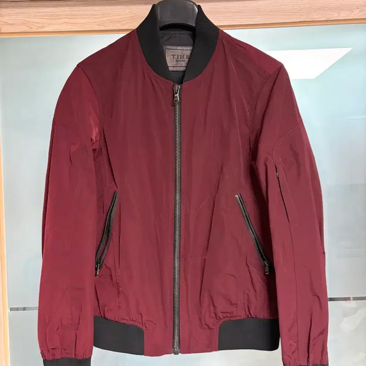 [SOLD OUT] 타임옴므 버건디 봄버 블루종 자켓