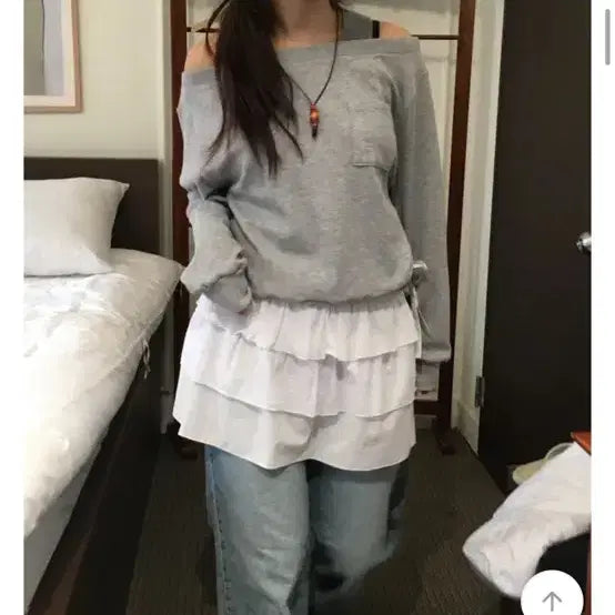 [BUNJANG] Anties Dot Layered Wrap Skirt / 에이블리 앤티즈 캉캉 도트 레이어드 랩스커트