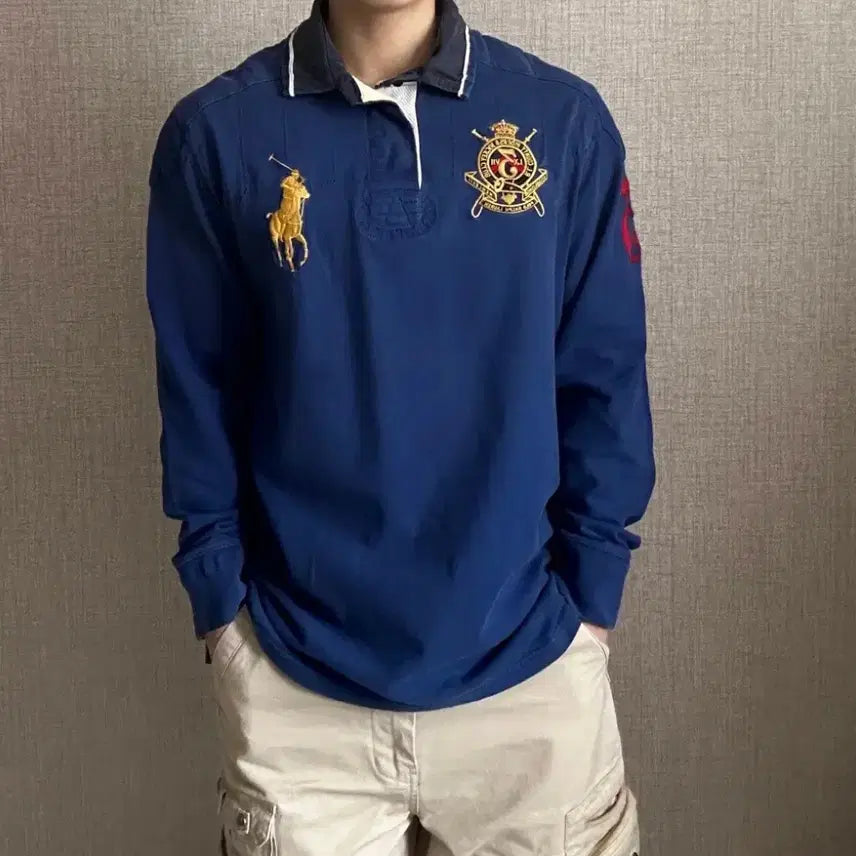 [BUNJANG] Polo Ralph Lauren Big Pony Rugby Shirt Navy / 폴로 랄프로렌 빅포니 럭비 셔츠 네이비