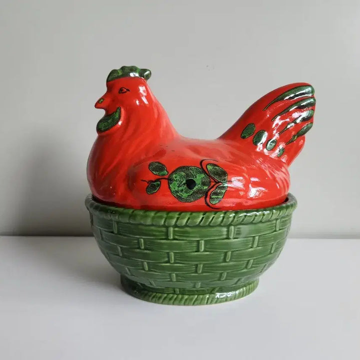 [BUNJANG] Villeroy &amp; Boch Vintage Hand-Painted Chicken Ceramic Basket / 독일 Villeroy &amp; boch 빈티지 핸드페인팅 닭 도자기 바구니