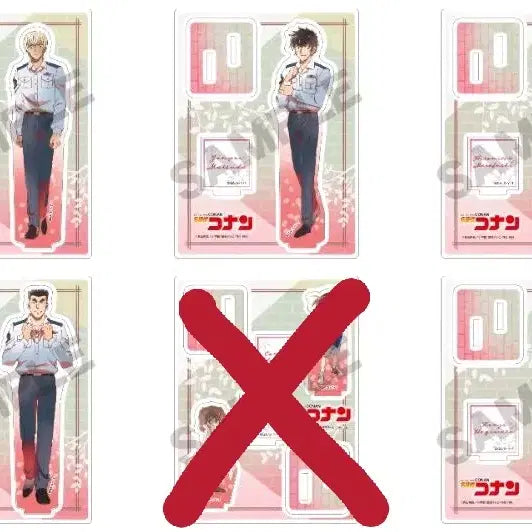 [BUNJANG] Detective Conan Police Academy Group Acrylic Stand Bundle Set / 코난 경찰동기조 5인 벚꽃 아크릴스탠드 세트