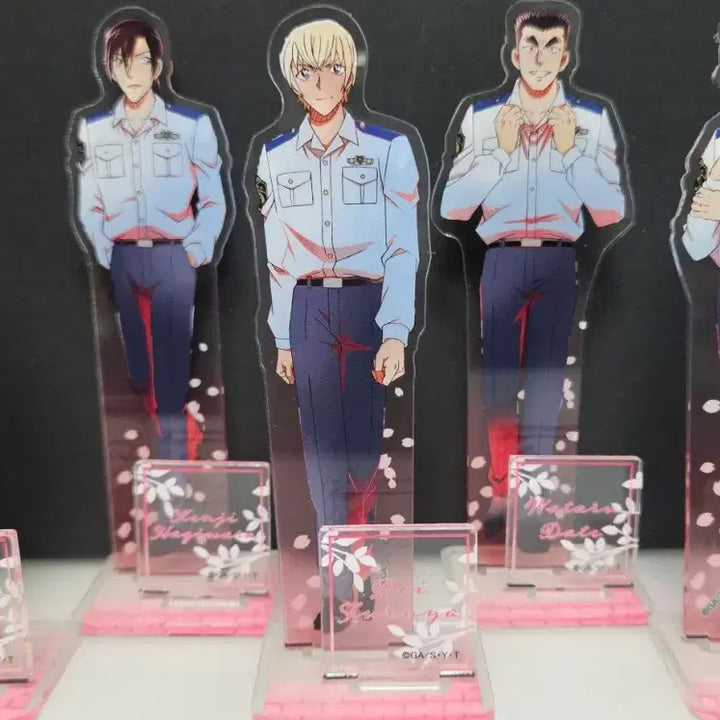 [BUNJANG] Detective Conan Police Academy Group Acrylic Stand Bundle Set / 코난 경찰동기조 5인 벚꽃 아크릴스탠드 세트
