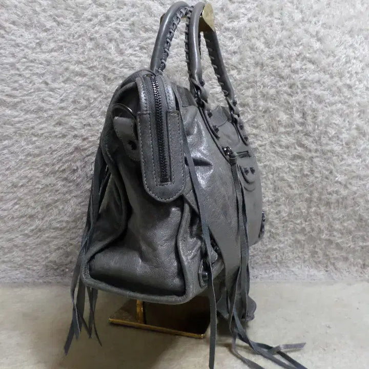 [BUNJANG] Betty Boom Used Cowhide Leather Motorcycle City Medium Gray Handbag / 베티붐구제 소가죽 모터백 시티 미디움 그레이 중고 가방
