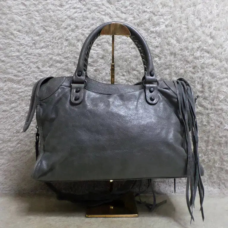 [BUNJANG] Betty Boom Used Cowhide Leather Motorcycle City Medium Gray Handbag / 베티붐구제 소가죽 모터백 시티 미디움 그레이 중고 가방