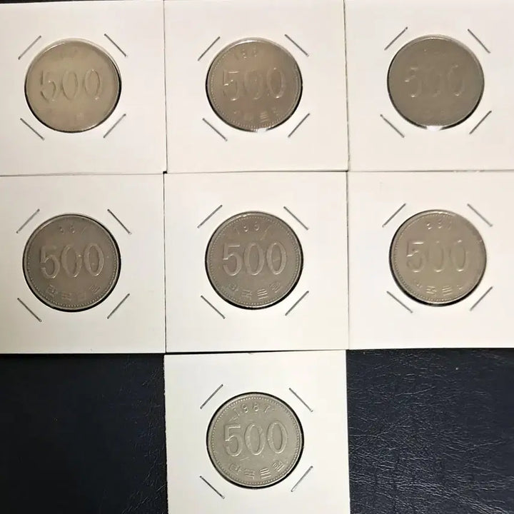 [BUNJANG] 1987 500 Won Coins (7-Piece Bundle) / 1987년500원 사용제 7개 일괄
