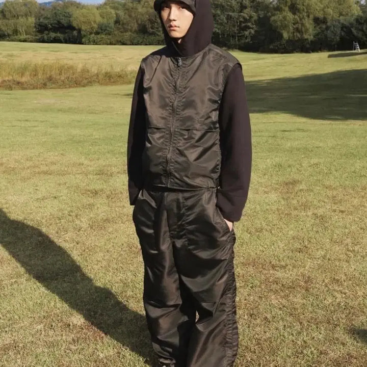 [BUNJANG] Numare EE Nylon Vest Brown L / 누마레 ee 나일론 베스트 조끼 브라운 L