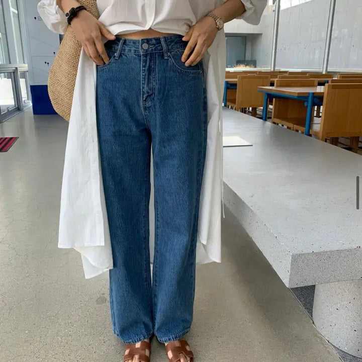 [BUNJANG] Gooroom High-Waisted Straight Leg Denim Jeans (Medium) / 구룸 하이웨스트 중청 일자 데님m